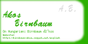 akos birnbaum business card